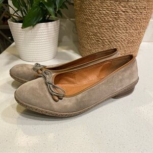 Jenny by ARA Myla Lino Suede Espadrilles Ballet Flats‎ Women's US 10/ UK 7.5